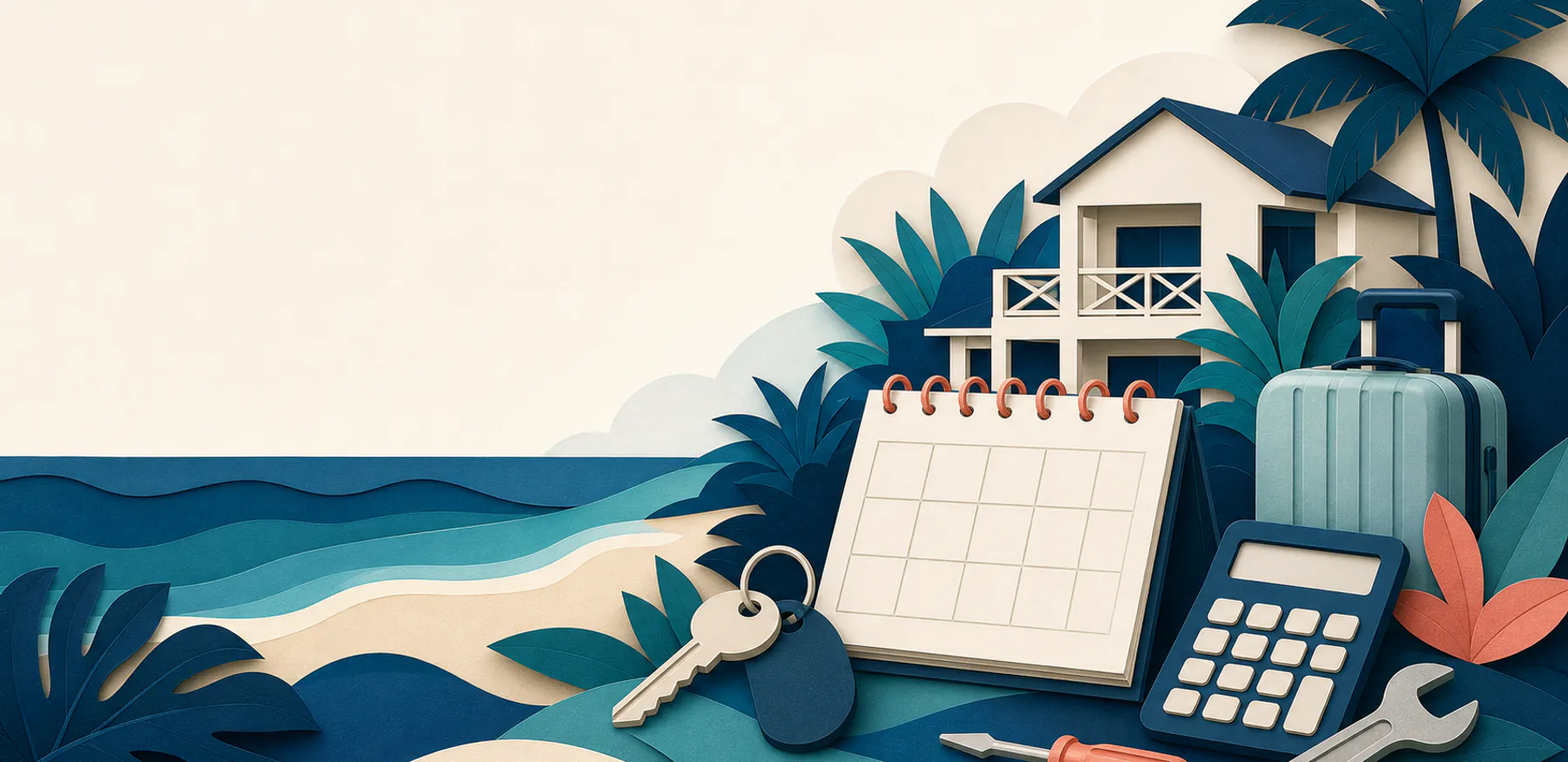 Editorial illustration for the Cayman vacation homes guide